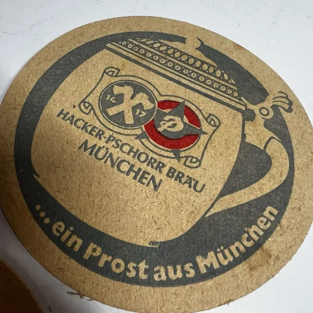 Lot of 3 Vintage Hacker-Pschorr Bräu München Beer Coasters Germany As Is